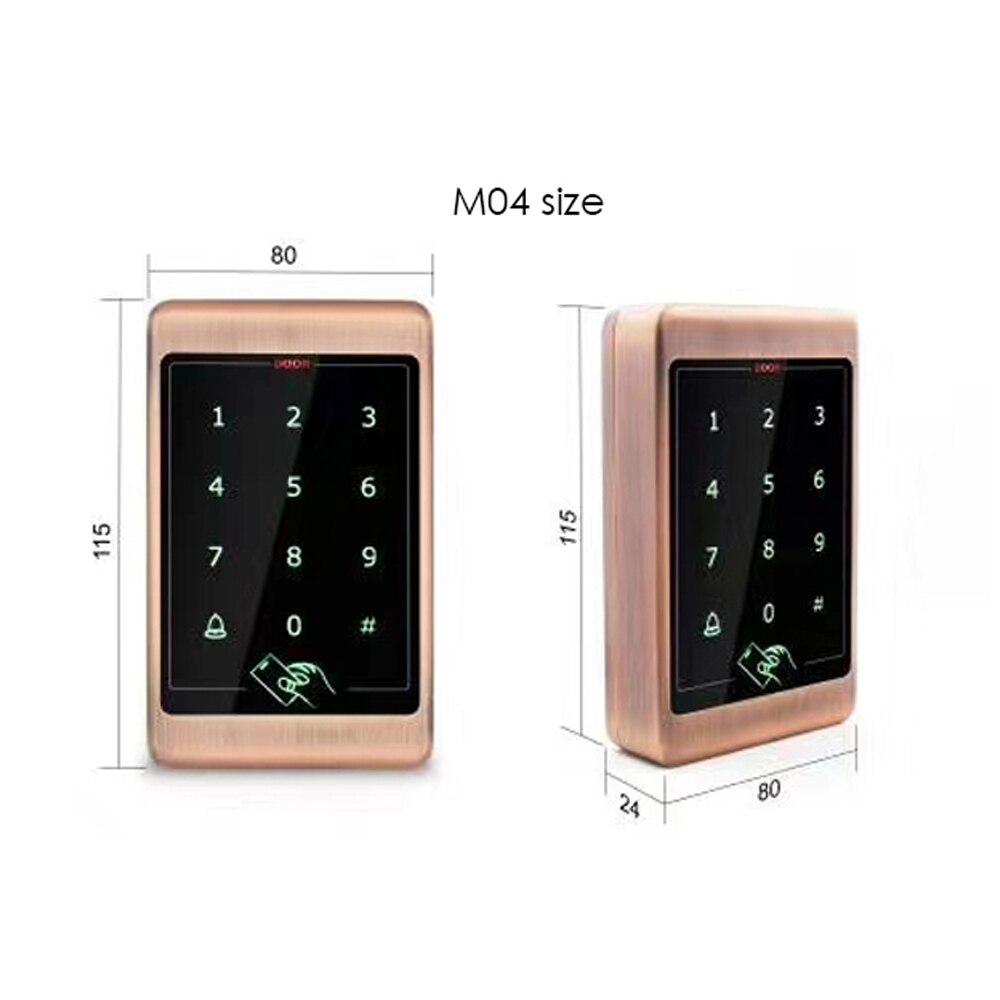 RFID Metal Access Control Keypad Waterproof touch keypad and metal case Outdoor Door Opener Electronic Lock System 4000 user