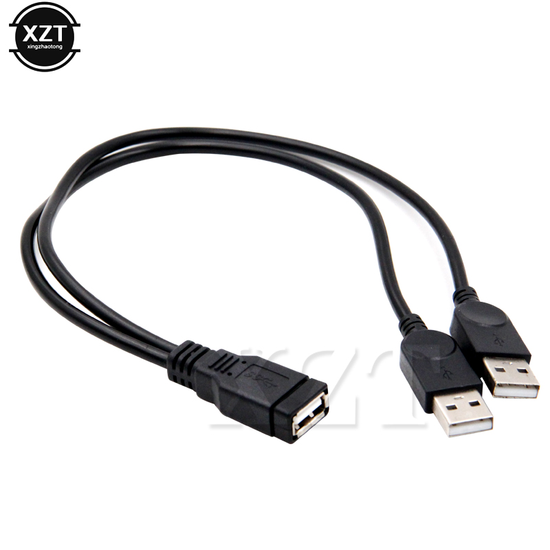 Cable de extensión USB 2,0 de doble divisor, USB 2,0 A a 2, adaptador USB Dual hembra a macho, Cable de datos, Cable de alimentación de carga HUB, lo más