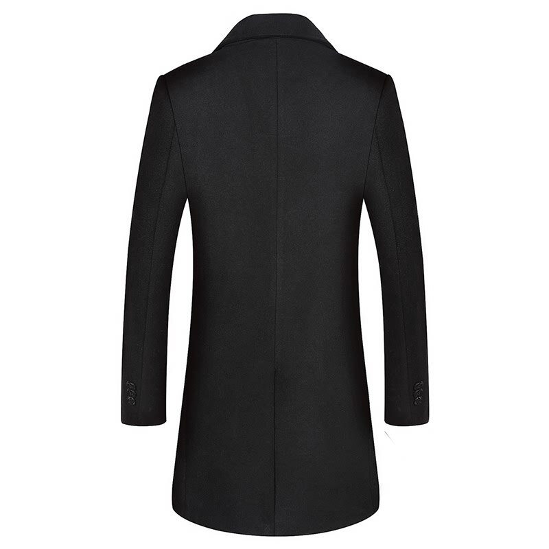 Manteau de laine d'hiver hommes Double boutonnage pardessus Style britannique Trench manteau hommes caban laine mélanges veste sans écharpe