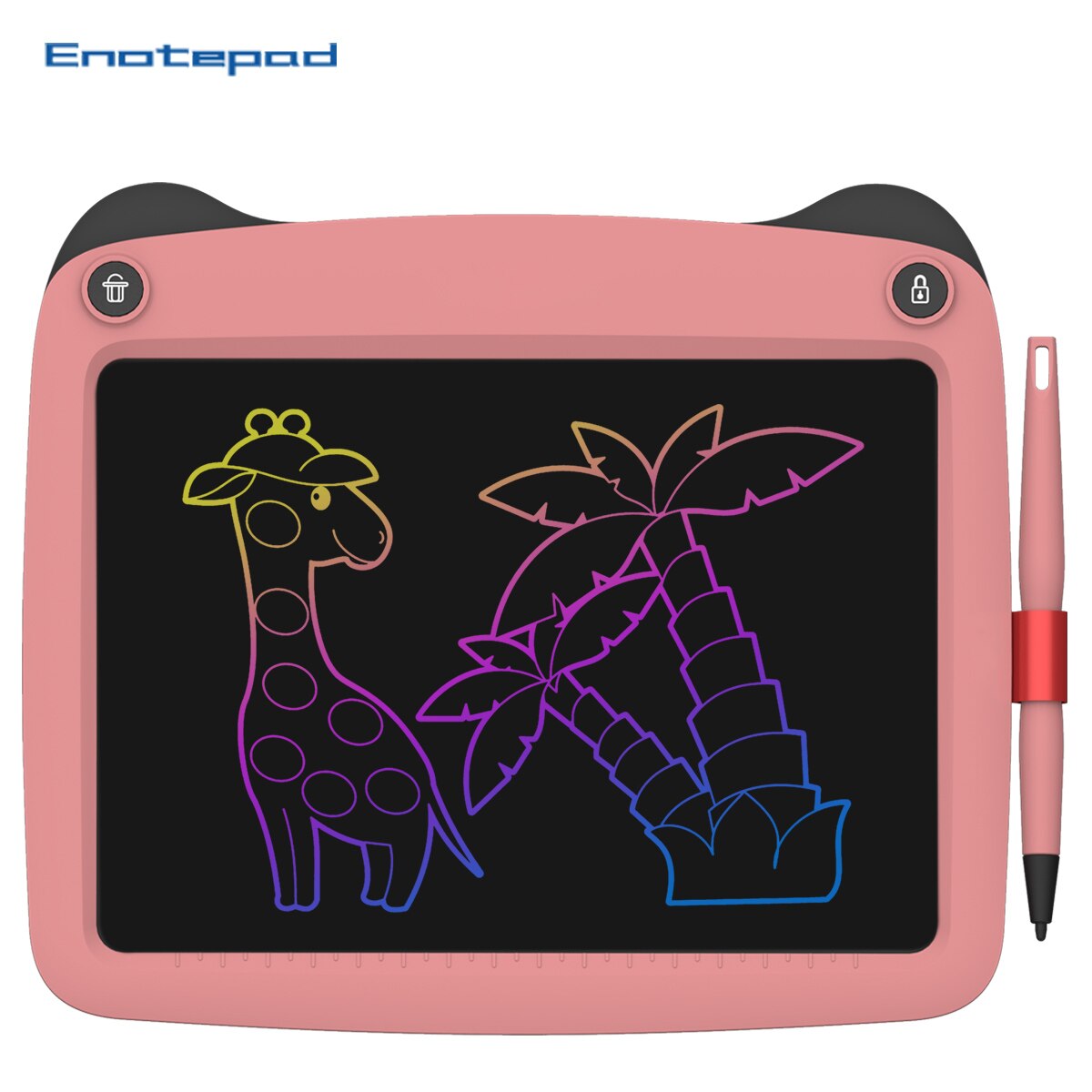 Enotepad LCD Writing Tablet - 9-Inch Digital Drawing Board - Rechargeable Message Board with Stylus Pen