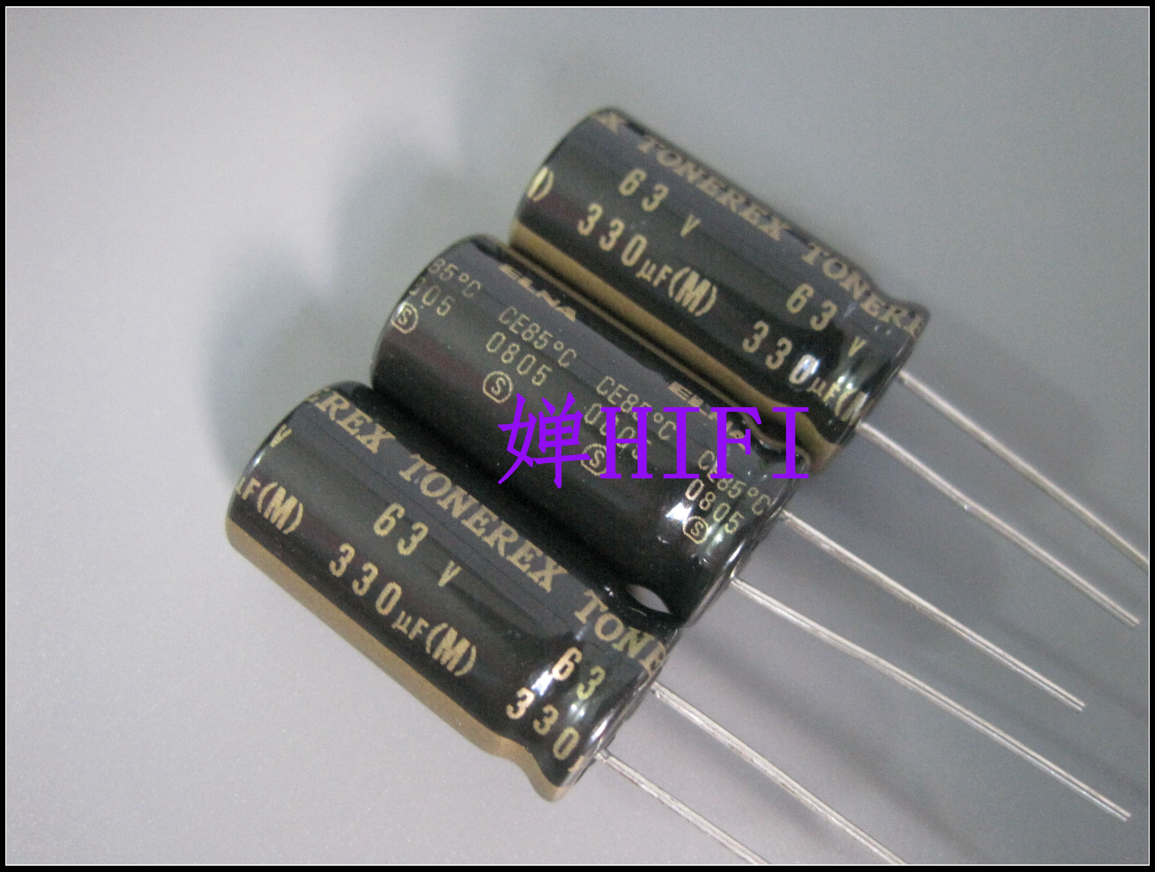 4 STUKS ELNA TONEREX 63V330UF 12.5X25MM ROB 330UF 63V tuner audio condensator TONEREX 330uf /63v Zwarte goud