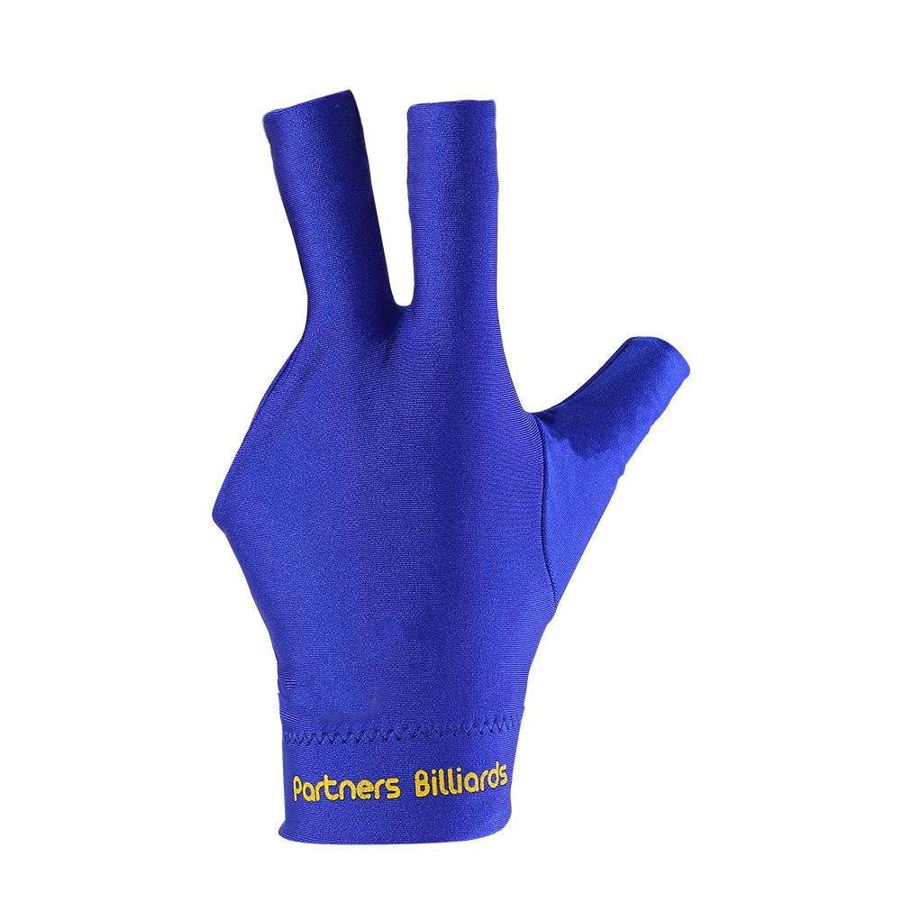 2 stück dreifinger-snooker-billard-queue-handschuhe aus lycra-gewebe mit stickerei für die linke hand, offenes billard, fitnesszubehör: Blau