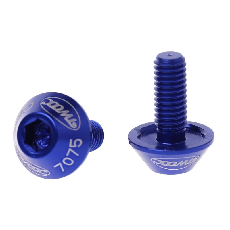 2 uds M5x10mm aleación de aluminio bicicleta soporte de botella de agua de bicicleta perno titular tornillo: Blue