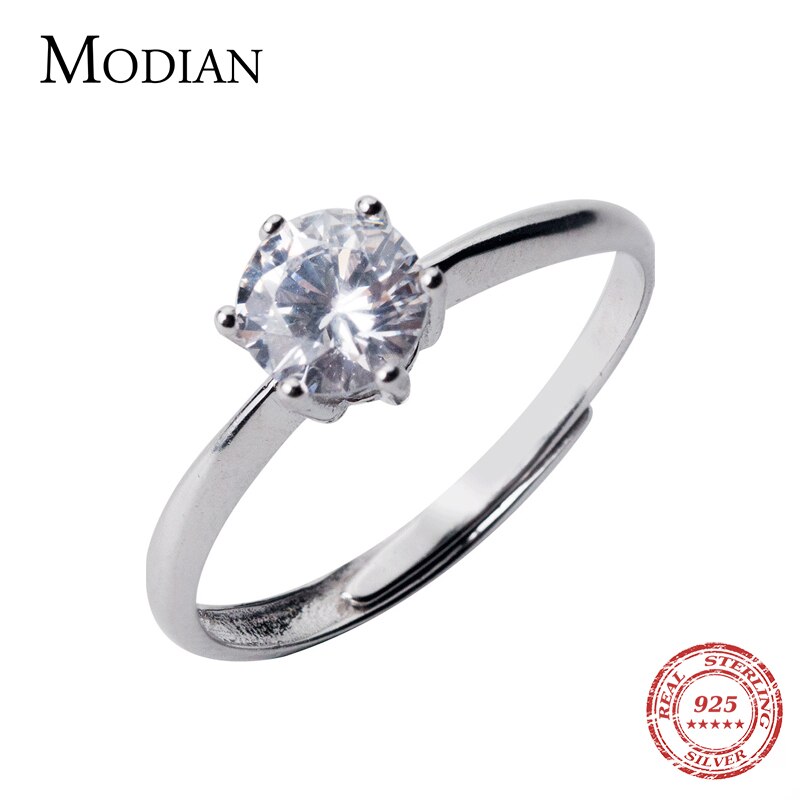 Modian 3 Verschillende Grootte Dazzling Aaa Zirkoon Ring Voor Vrouwen 925 Sterling Zilveren Bruiloft Verlovingsring Fijne Sieraden