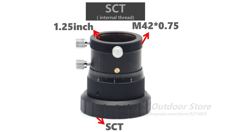 StarPal Double Helical Focuser 1.25" SCT-in High Precision for Telescope / Finder & Guidescope w/ Brass Compression Ring: Default Title