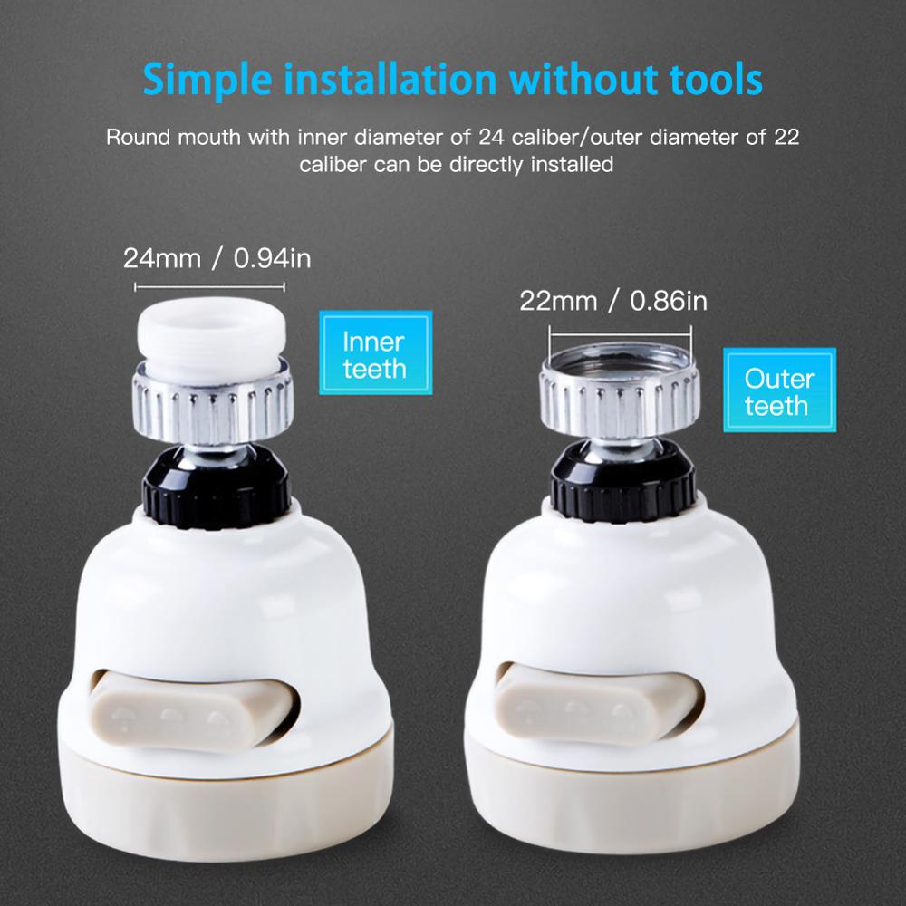 Keuken douchekraan kraan 3 niveaus kan aanpassen 360 draaien waterbesparende badkamer douchekraan gefilterde kraan accessoires