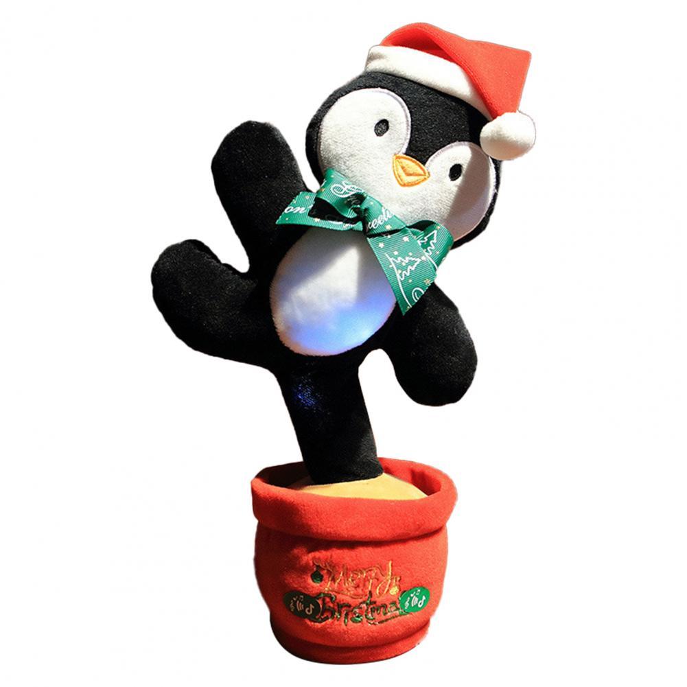 Dancing Cactus Toy Recording Penguin Elk Decor Decorative Lighting Dancing Cactus Repeat Talking Toy for Home: Penguin