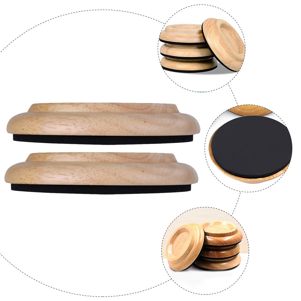 4pcs Practical Wood Piano Non-slip Mat Durable Wood Piano Floor Mats