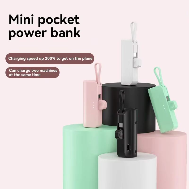 Mini cápsula de banco de energía de 30000mAh, batería externa de carga rápida inalámbrica portátil de gran capacidad para iPhone tipo c,
