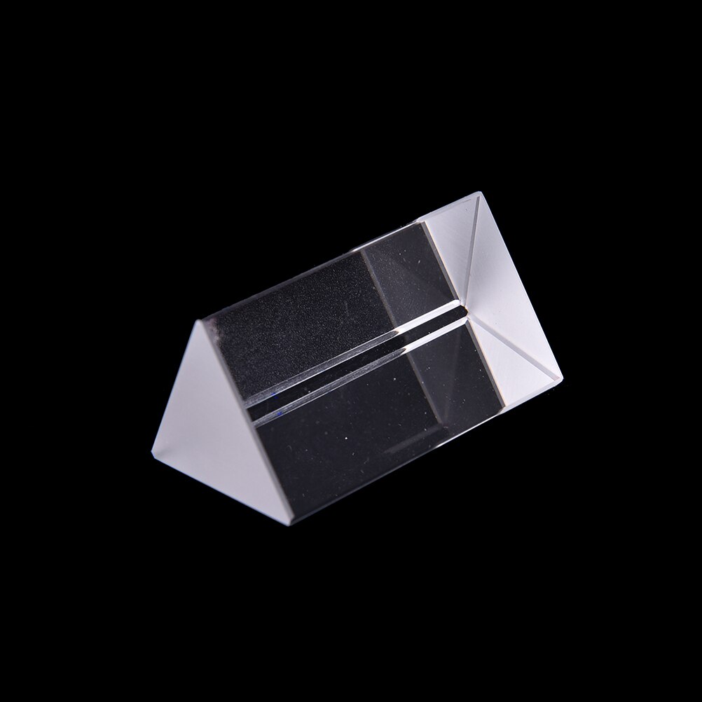 Prismas triangulares de 5 cm para enseñanza de vidrio óptico, Prisma óptico de espectro de luz de Triple física para experimentos de física