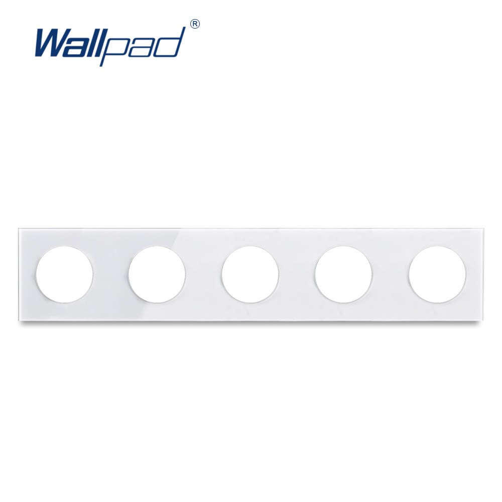 Wallpad 4 Tempered Glass Panel Only 344*86mm White And Black Round Circle: 5 White
