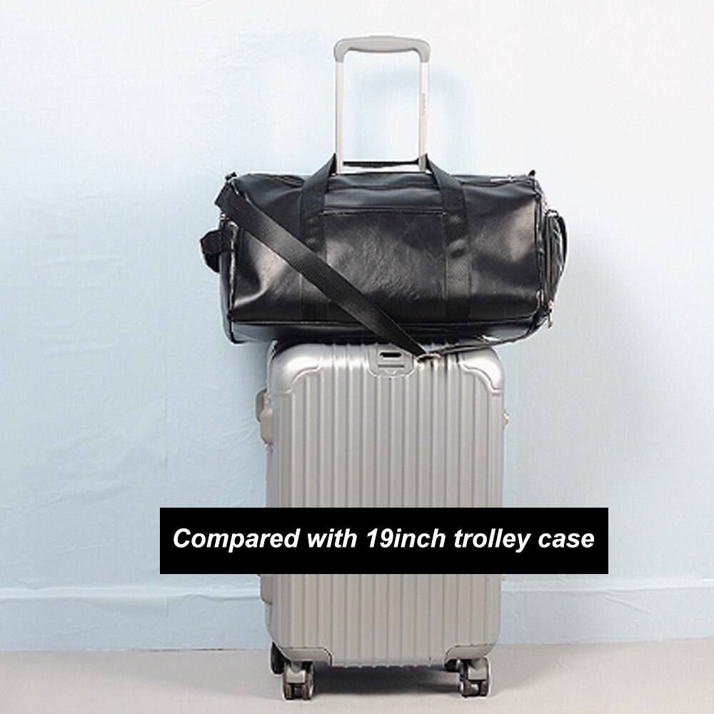 Sporttasche Leder Duffle Schulter Taschen Schuh Fach Wasserdichte draussen Reise Große Kapazität Sport Fitness Handtasche X163D