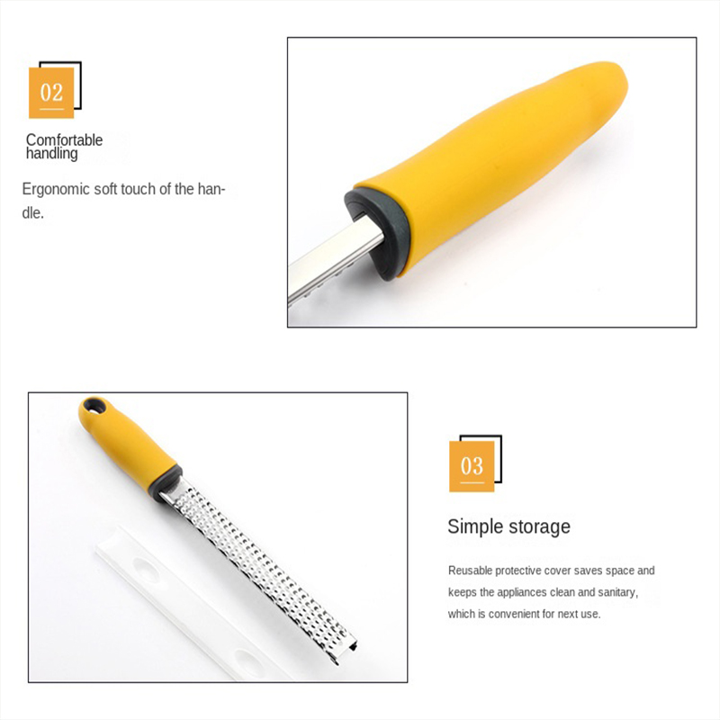 Stainless Steel Citrus Lemon Zester Set Kitchen Gadgets Cheese Grater Handheld Fruit Peeler Lemon Planer Kitchen Accessories