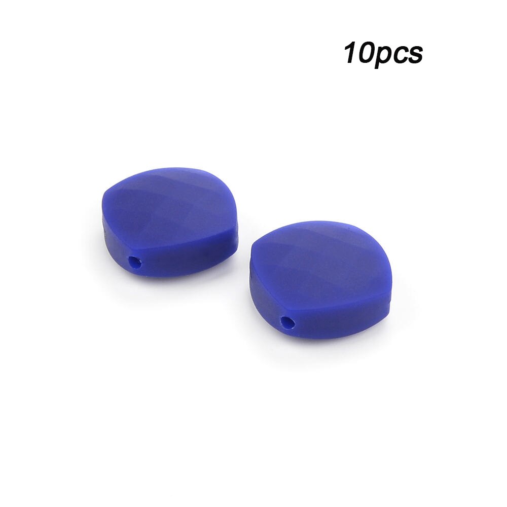 LOFCA 10 stücke Quadrate Silikon Zahnen Perlen Für Lange Silikon Halskette BPA FREI Food Grade Sicher Silikon Perlen Zahnen Spielzeug: Navy