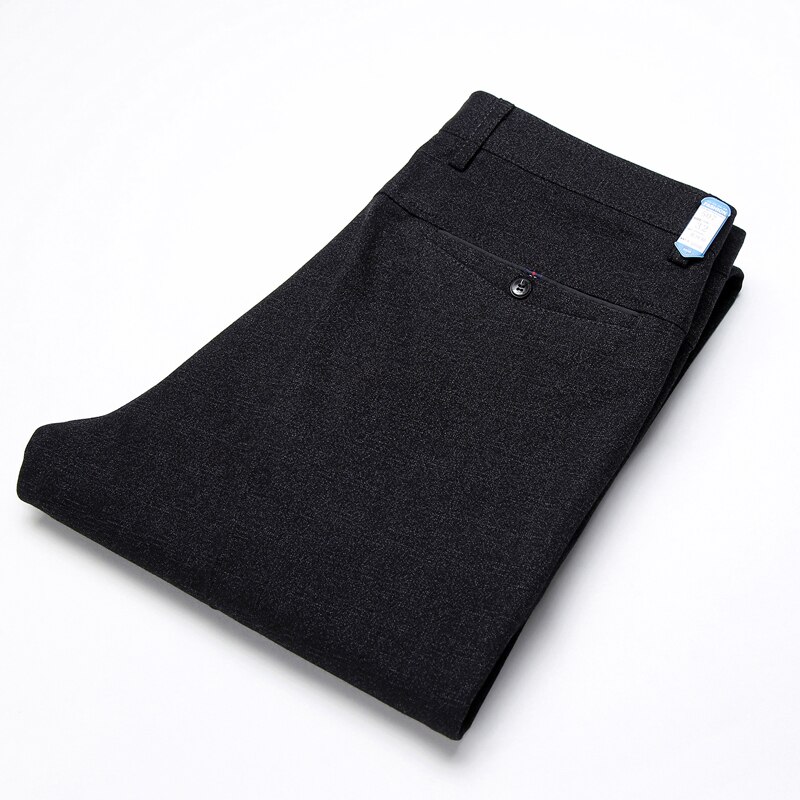 Plus zise 42 44 46 herre jakkesætsbukser klassisk stil sort business casual straight stretch kjole bukser til mænd mærke bukser