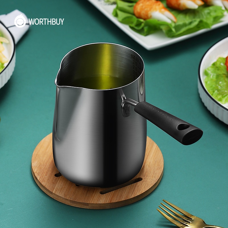 WORTHBUY Mini Koekenpan Pot Met Schaal 18/8 Roestvrijstalen Pan Voor Kids Patat Kip Koken Pan Keuken Kookgerei