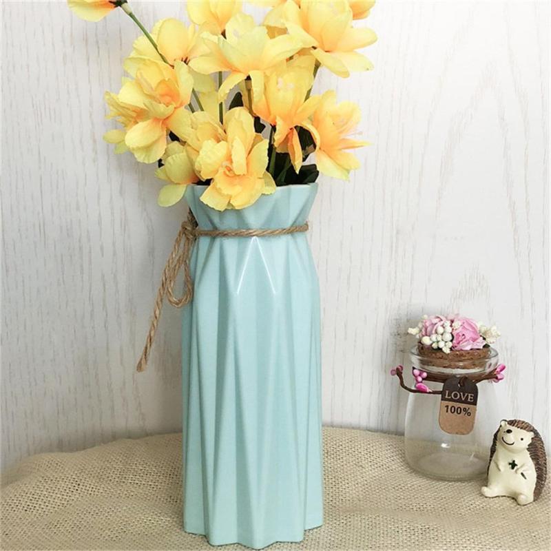 1pc plastique verre Vase blanc Imitation céramique Pot de fleur fleur panier fleur Vase décoration maison nordique décor