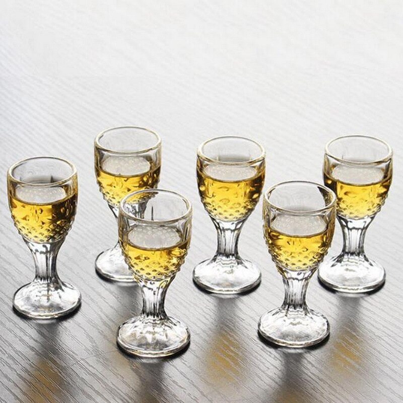 6PCS Crystal Cup Shot Glass Cup Spirits Wine Mini Glass Cup glasses Party Drinking Charming Thick Small Cup