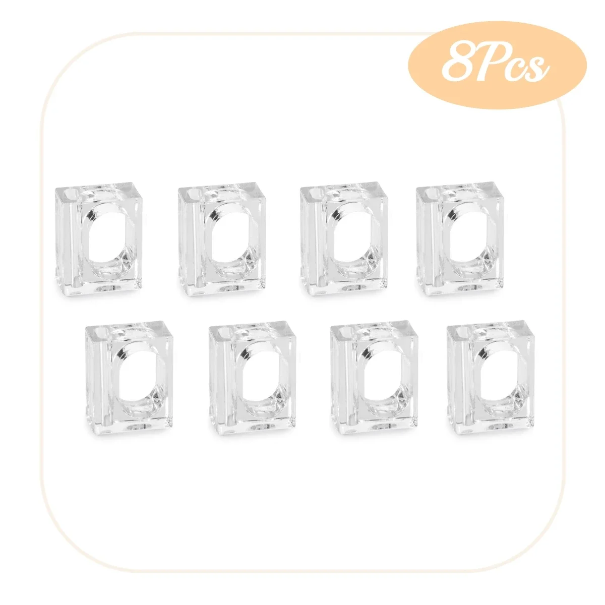 4-24Pcs Acrylic Napkin Rings Flower Vase Napkin Holders Clear Square Napkin Rings Bulk for Wedding Party Banquet Table Decor: light green
