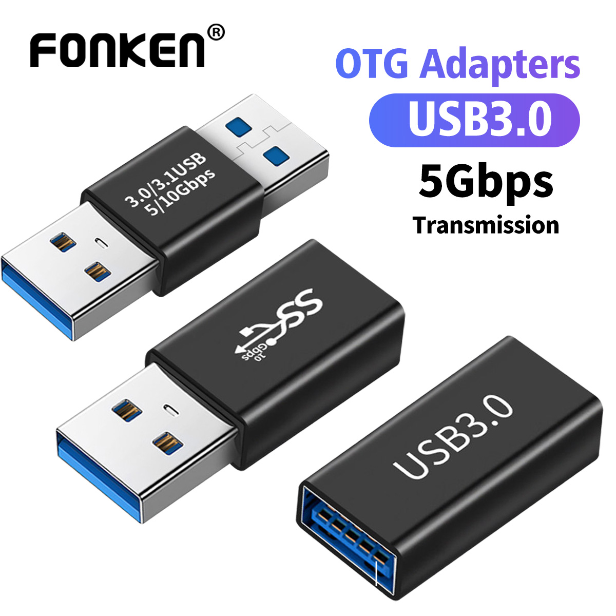USB3.0 Connector USB To USB Adapter 5Gbps Gen1 Male to Male Female USB Converter SSD HDD Cable Extender USB 3.0 Extension Plug