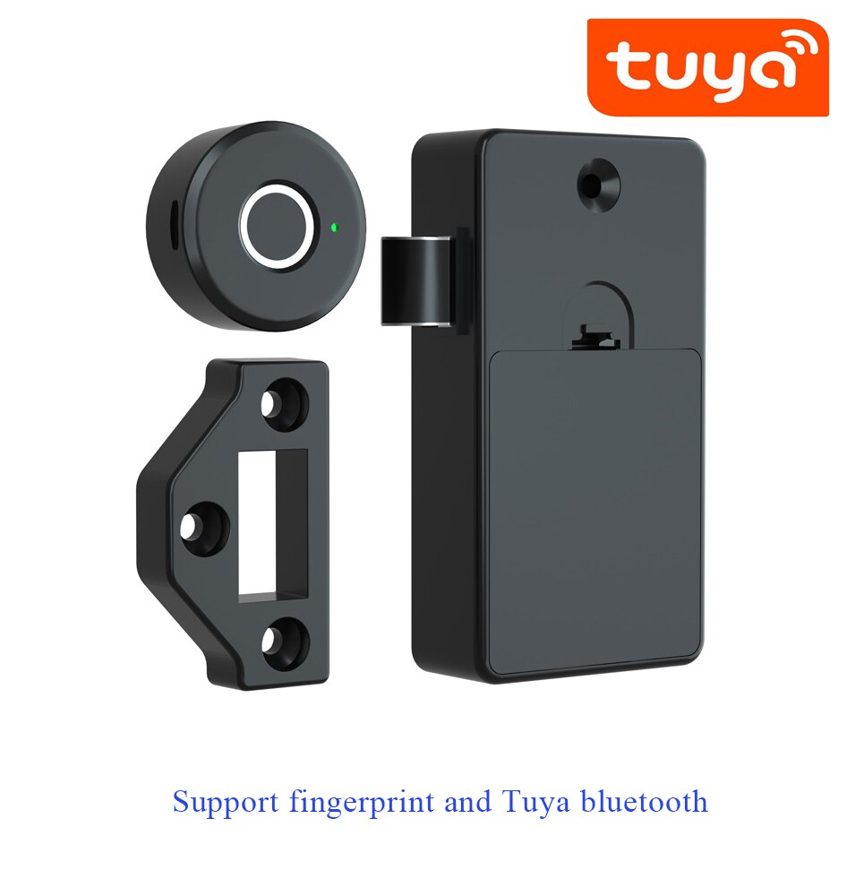 Tuya APP Bluetooth Remote Control Fingerprint Cabinet Drawer Lock: Support Tuya