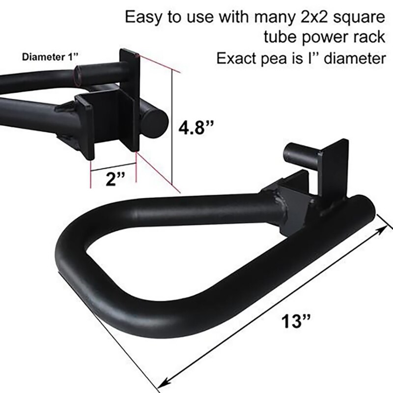 Fitness Dip Bar Attachment Heavy Duty Dip Bar Fit for 2x2inch Tube Power Rack Fitness Workout Dip Bar Station