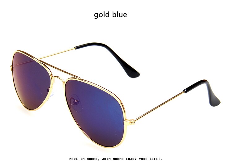 Longkeeper drenge piger børn solbriller mærke retro sød pilot solbriller børn oculos de sol gafas  uv400: Guldblå