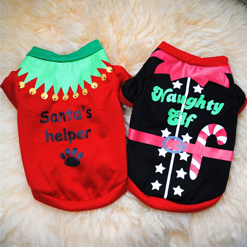 Ropa de Navidad para perros, ropa de algodón suave para mascotas, para perros pequeños, medianos, chaleco, camisa, disfraz para mascotas, ropa cálida para cachorros