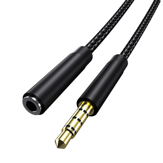 3.5 Aux Jack Audio Verlengsnoer Jack Naar Jack Aux Kabel Voor MP3 MP4 Computer Laptop Stereo Man-vrouw 3.5Mm Aux Kabel: 1m