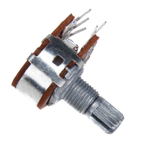 B10K potenziometro Stereo doppio a 6pin con resistenza dell'albero diviso 15mm 10K