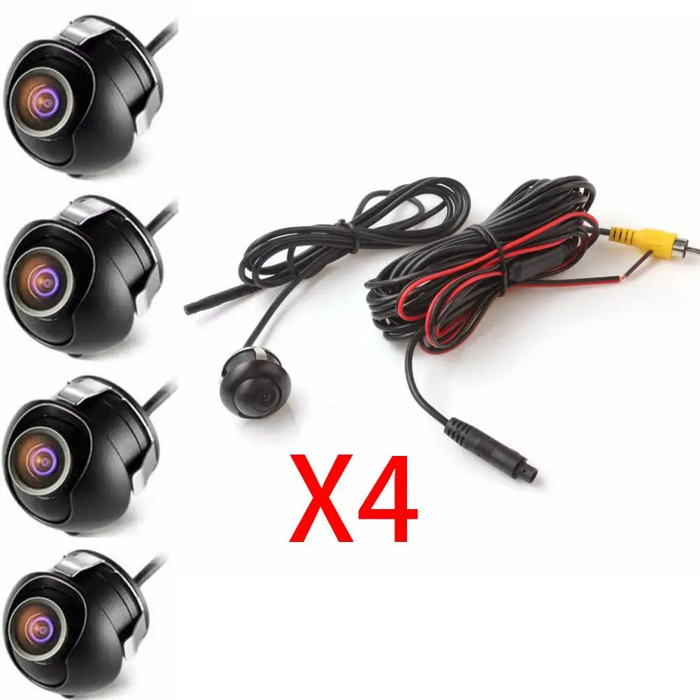 360° Panoramic Camera HD Rear /Front /Left /Right Car Camera With 4 Way Control Box System Surround View Cameras For Car Radio: Orange