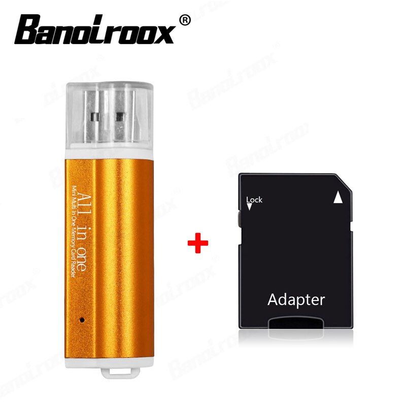 assurance Card Reader for Micro SD card TF M2 MMC MS PRO DUO usb SD Adapter 4 in 1 Micro USB 2.0 Memory Card Reader: gold with adapter