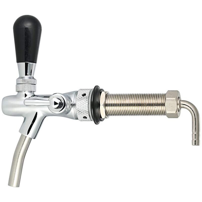 Verstelbare Flow Control Chrome Tapbier Kraan Tap G5/8 Schacht Lange Steel Home Brew Beer Keg Kraan-zilver: Default Title