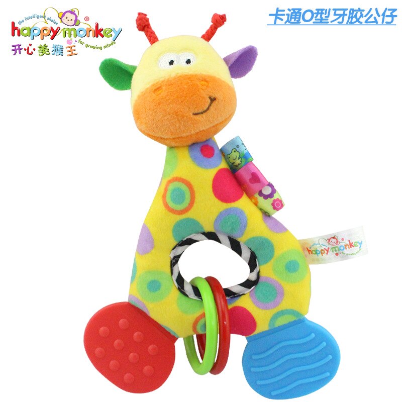 Plüschtier für neugeborene, kleinkinder, weiche rasseln, beißRing mit musik, hängeglocke, babyspielzeug: A