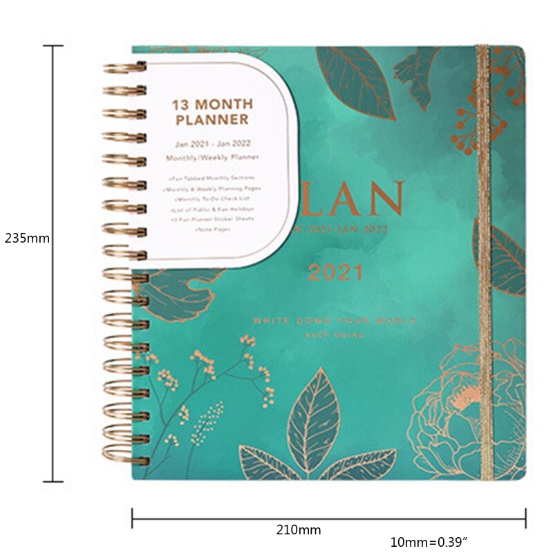 Agenda Planner Organizer B5 Coil Notebook Journal Monthly Weekly Schedule