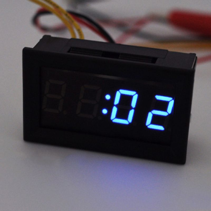 LED DIY Vehicle Electronic Clock KIT Car Motorcycle Timer LED Digital Display Power-off Memory DC4.5-30V Red Green Blue