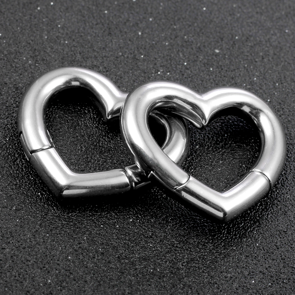 Twolobes 2 uds corazón 316 medidores de acero inoxidable túneles para lóbulo estirado pesas para oreja perchas Piercing joyería del cuerpo