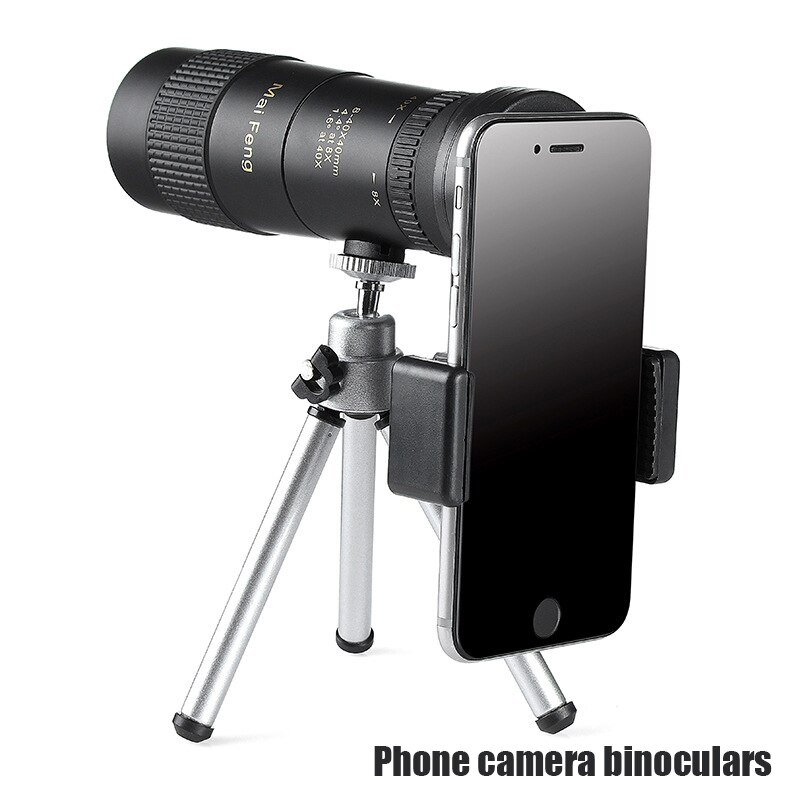 Maifeng 8-40x40 Monocular Telescope on smart phone Compact Retractable Zoom Waterproof Bak4 HD ED Glass With Tripod