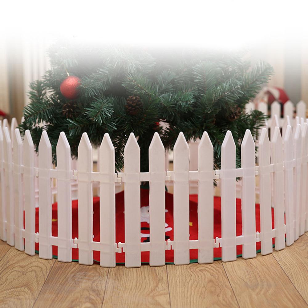 25 stück Runde Kunststoff Zaun Weihnachts Baum Ornament Weiß Zaun Für Weihnachten Baum DIY Frohe Weihnachten Party Zubehör