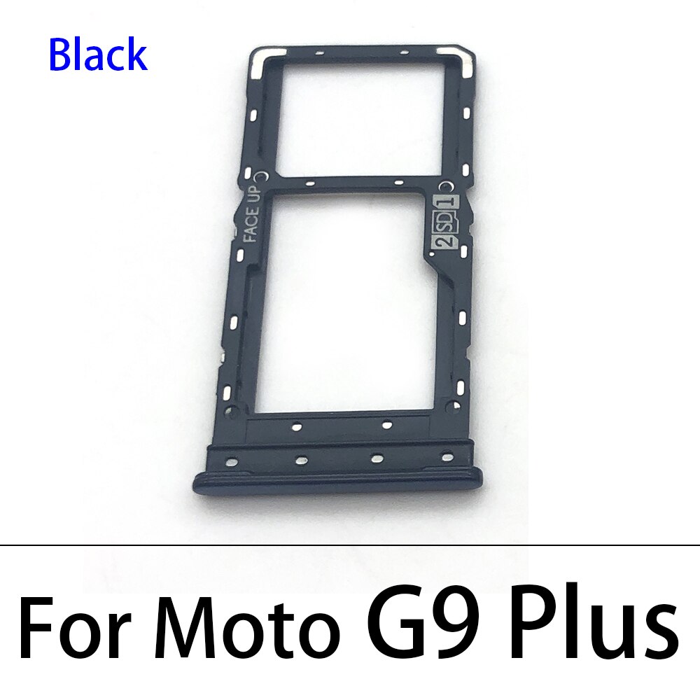 For Motorola Moto G9 Play / G9 Plus / G9 Power Sim Card Tray SD Card Reader Socket Slot Holder Replacement Part: G9 Plus Black