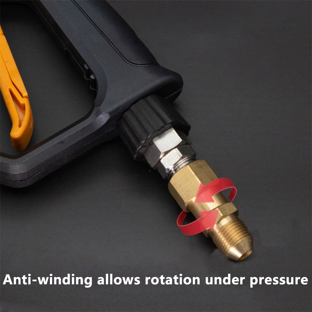 Pressure Washer Swivel Fitting Anti Twist Brass Connector Joint 360° Kink Free Swivel Fitting For Pressure Washer Gun Hose