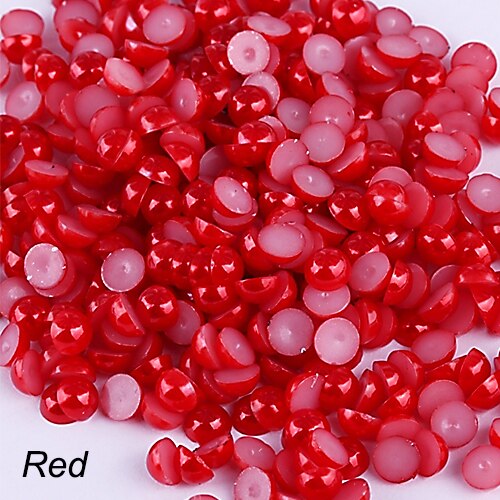 500 Stuks 1.5mm Halve Ronde Kraal Plaksteen Acryl Pearl Scrapbooking DIY Telefoon Craft