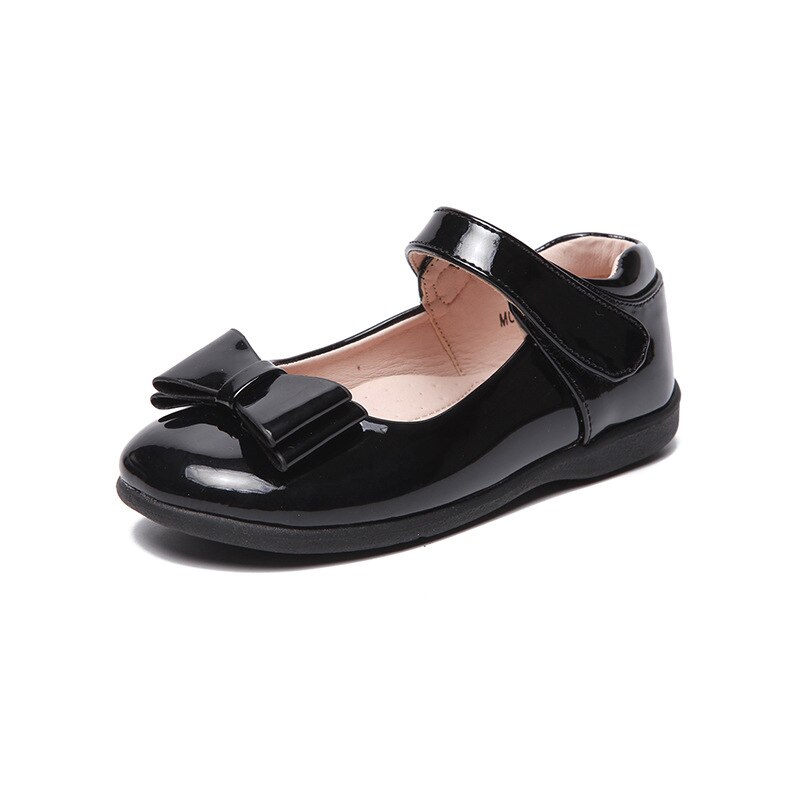 Kids Dance Bow Patent Leather Girls Shoes For Little Girls Princess Party Children School Shoes 3 4 5 6 7 8 9 10: black / 10