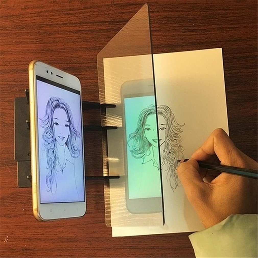 9 pouces Enfants LED Projection Dessin Planche à dessin Peinture Projecteur Planche de Traçage Croquis Spéculaire Réflexion Gradation Support