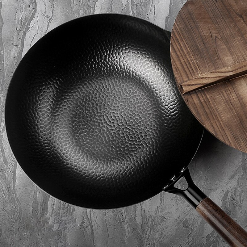 Iron Wok Traditional Cookware Iron Wok Non-stick Pan Non-coating Pan