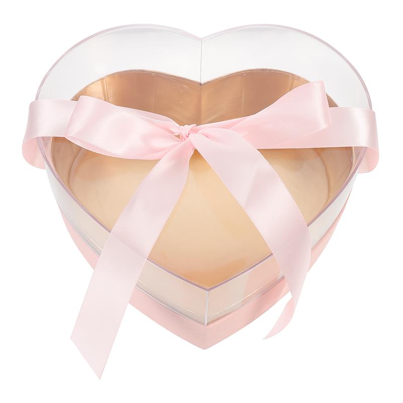 Flower Box Heart Shaped Flower Packing Box Acrylic Flower Box Heart Shaped Packing Box Flower Arrangement Container: Pink