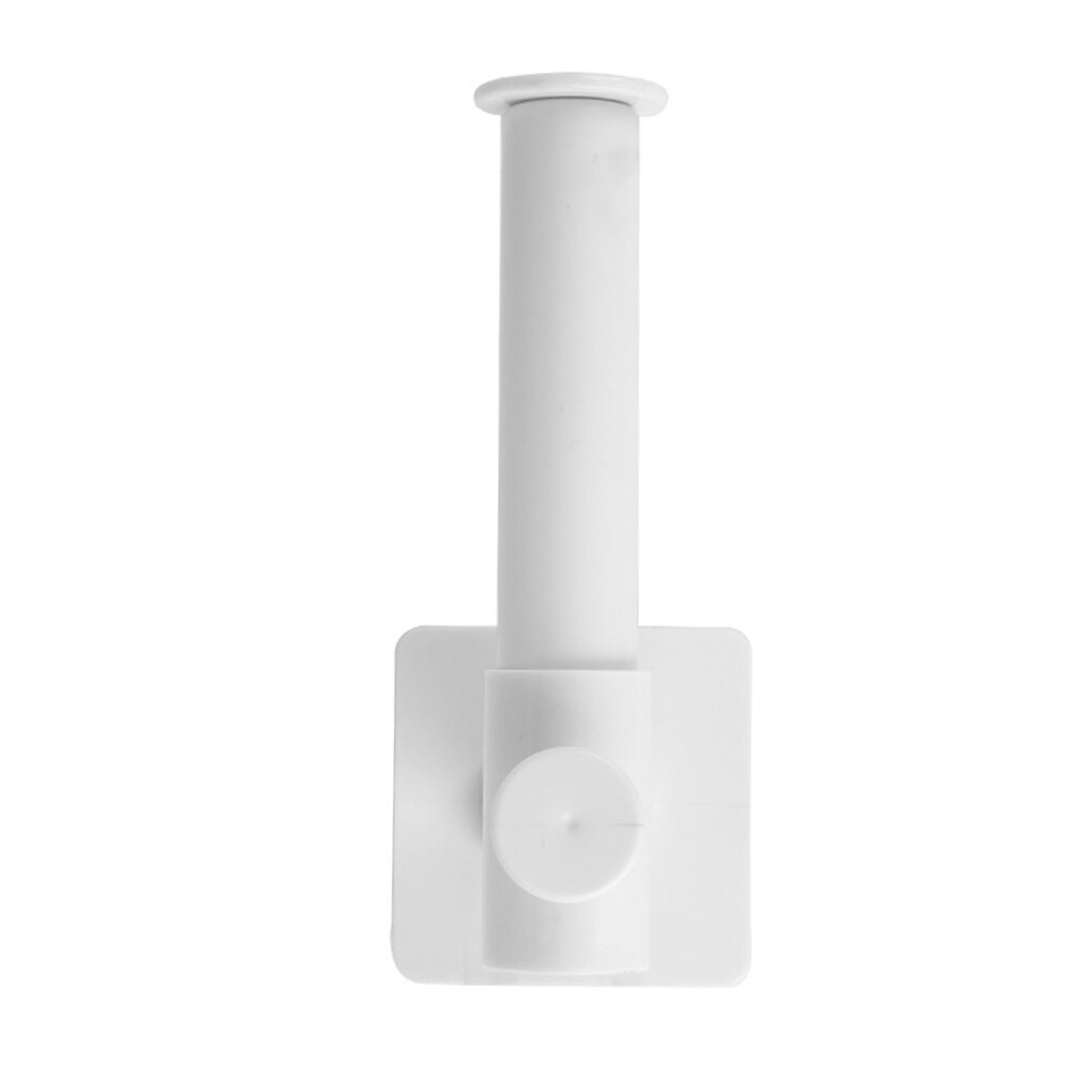 Retractable Toilet Paper Holder L Shape Plastic Kitchen Roll Holder Wall Mounted Black Rack Bathroom Paper Towel Storage Shelf: White