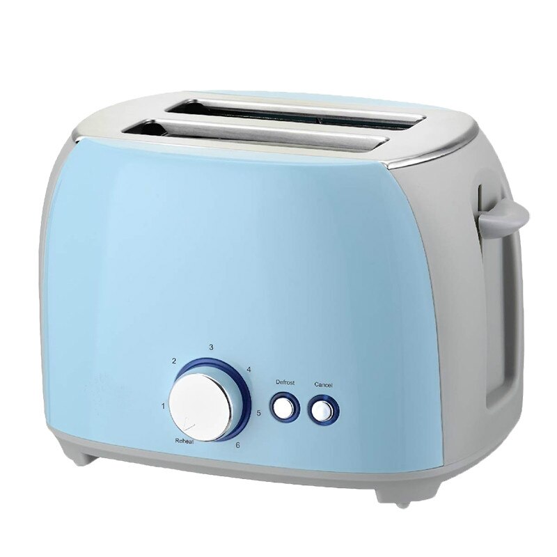 Automatic Electric Toaster 2 Slices 6 speed toaster toaster for home breakfast toaster EU Plug: Blue