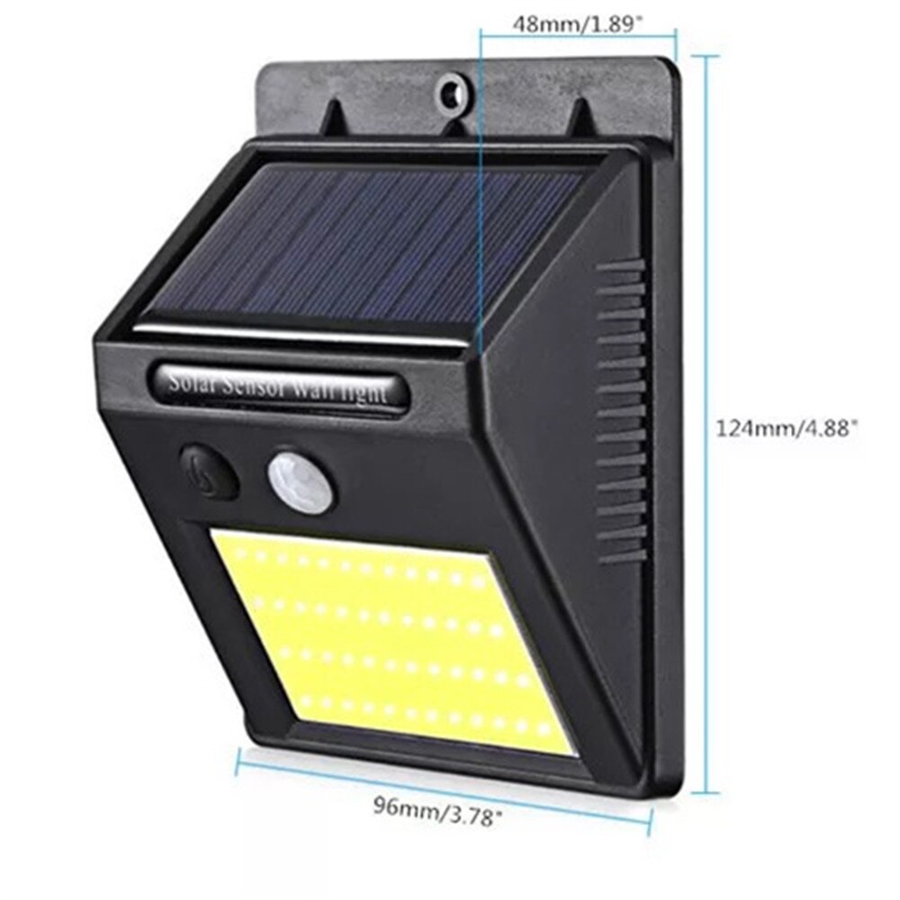 48 COB outdoor solar lamp PIR motion sensor LED wall lamp waterproof solar lamp solar fluorescent lamp garden decoration: Default Title