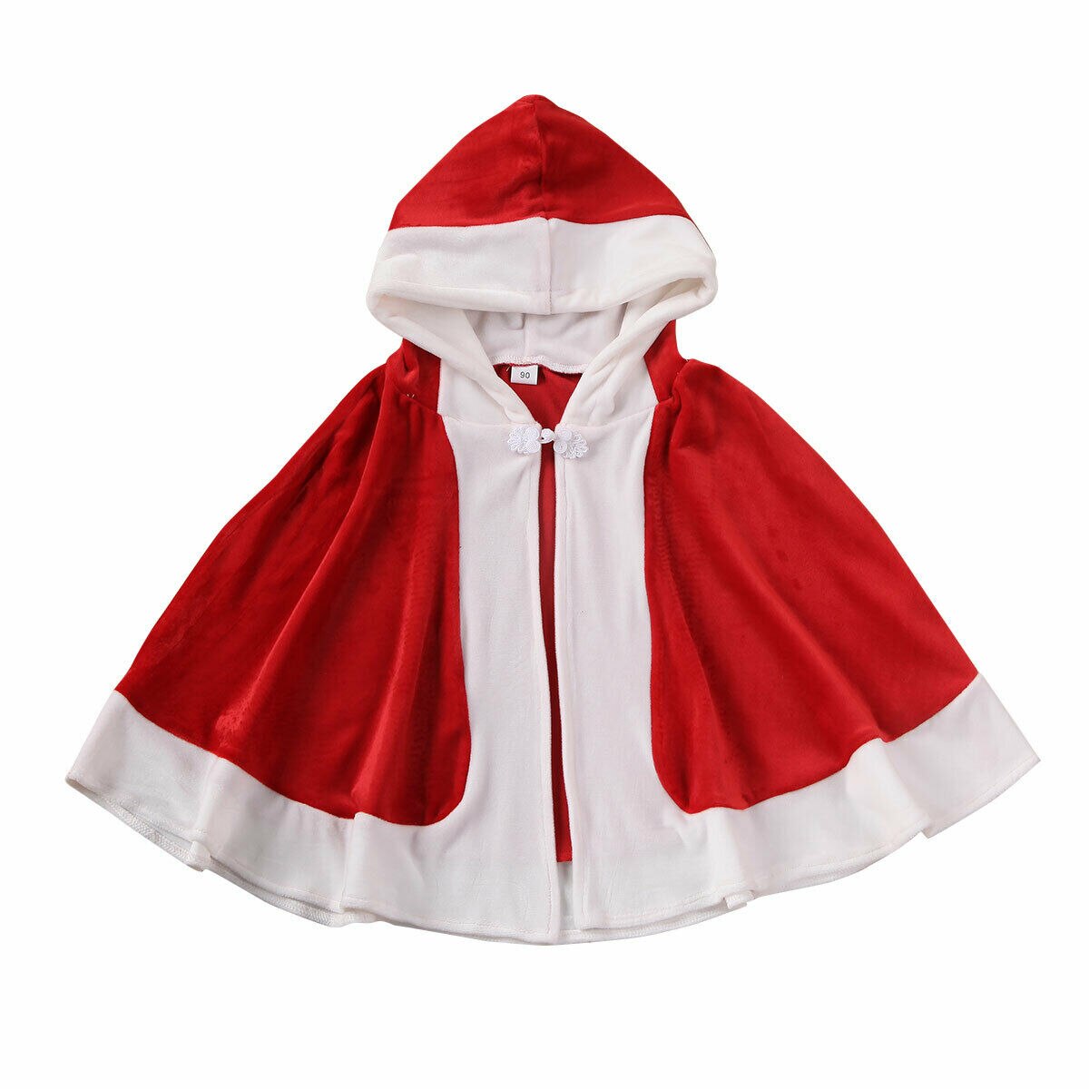 Children Winter Red Hooded Cape Coats Kids Girls Velvet Cloak Jackets Christmas Party Little Red Riding Hood Stage Costume: 12M